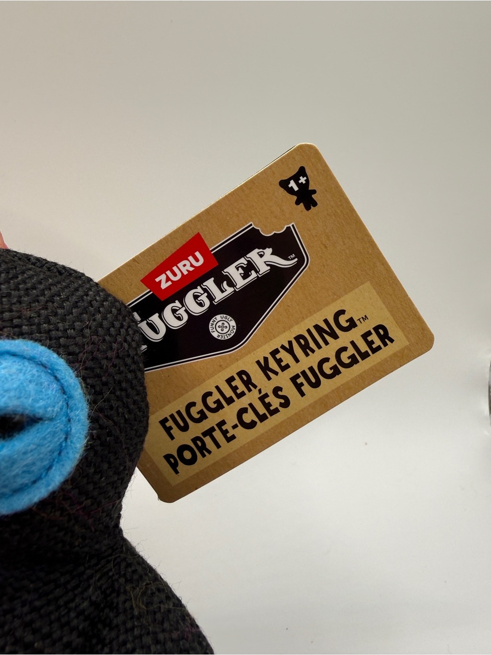 ZURU Fuggler Funny Ugly Monster Keyring - Black 3-Eyed Plush NWT - Picture 4 of 4